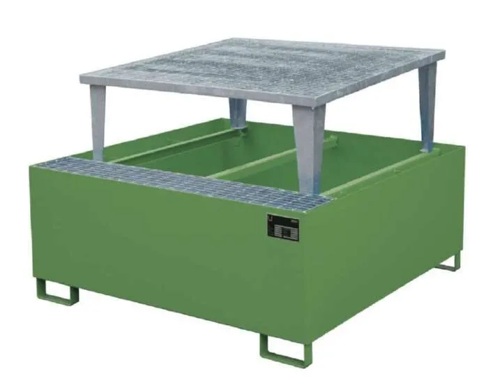 Bauer Auffangwanne AWA 1000 Liter 1460 x 1090 x 1460 mm lackiert resedagrün