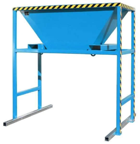 Bauer Befülltrichter BTM mit Schüttgütern lackiert lichtblau