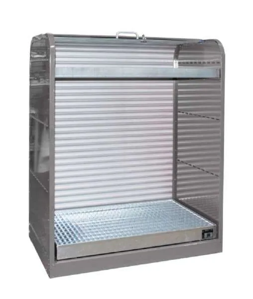 Bauer Gefahrstoff Rollladenschrank RSG 3 lackiert 1300 x 1610 x 870 mm mausgrau