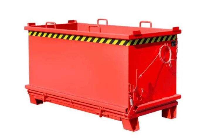 Bauer Klappbodenbehälter SB 1500 lackiert in der Farbe Feuerrot