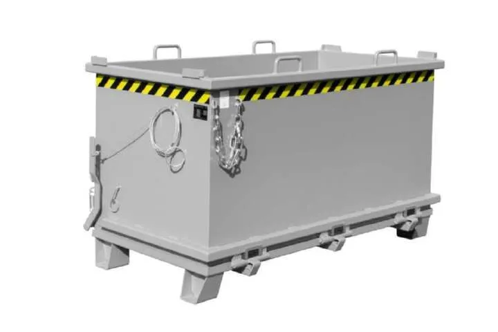 Bauer Klappbodenbehälter SB 1500 lackiert in der Farbe Mausgrau