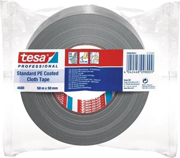 Gewebeband tesaband® Stand.4688 silber-matt L.50m B.50mm Rl.TESA