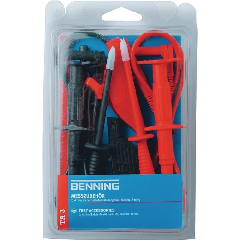 BENNING Messleitungssatz TA 3 044126 8-tlg.Messspitzen-Ø 4mm L.1000mm