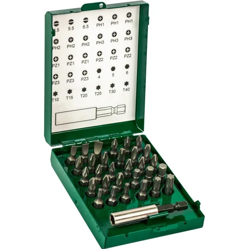 Bit-Sortiment, gemischt, mit Bit-Halter 31-teilig Fortis