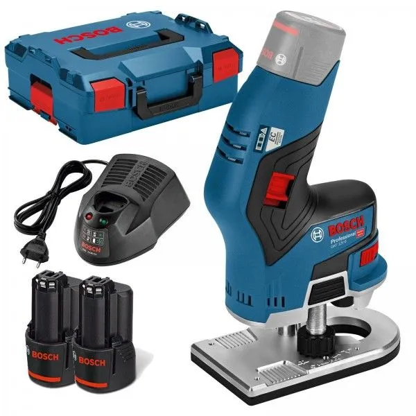 BOSCH Akku-Kantenfräse GKF 12V-8 Professional 2x Akku 3,0 Ah + Ladegerät in L-Boxx 06016B0000