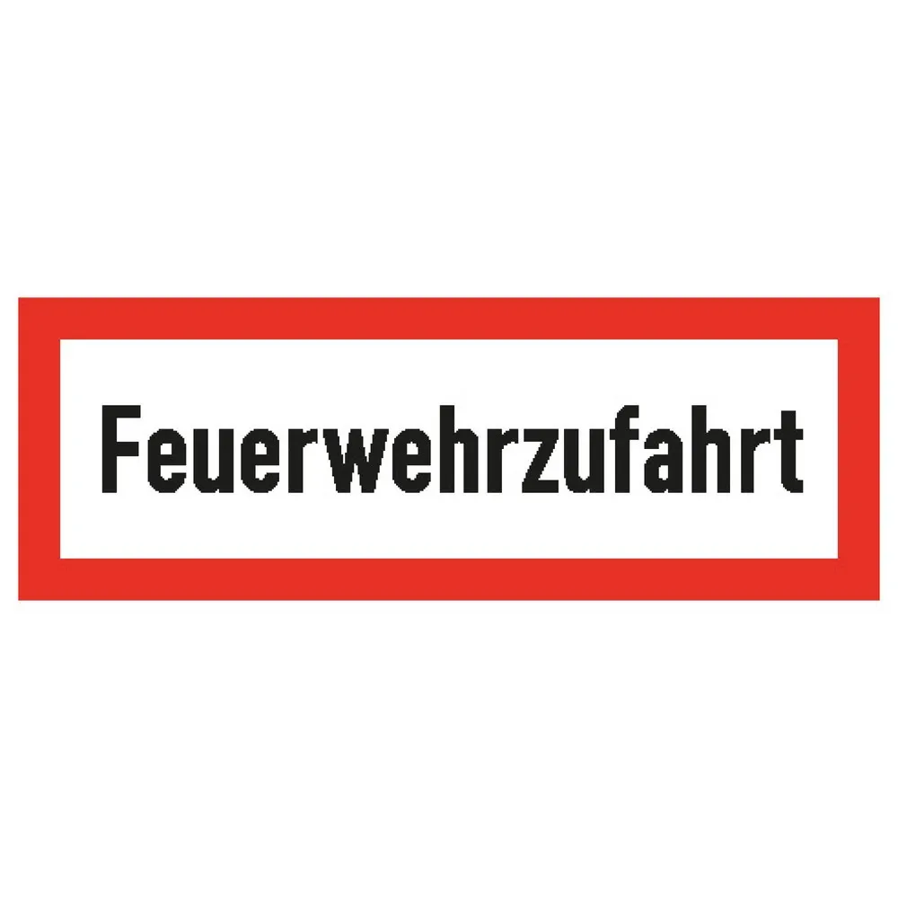 "Feuerwehrzufahrt", HxB 105 x 297 mm, Alu