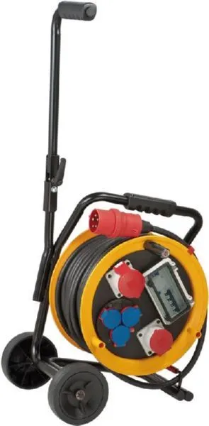 Brennenstuhl Brobusta CEE 2 FI IP44 Gewerbe Baustellen Kabeltrommel mit Wagen 30 Meter