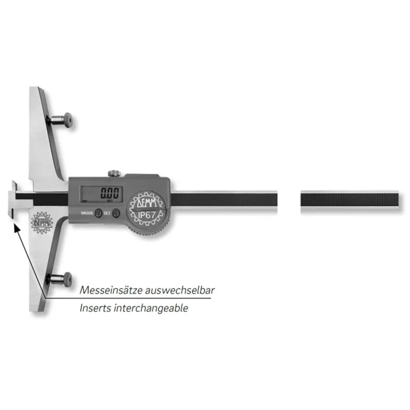 Digital-Tiefenmessschieber DIGI RICOR inox mit auswechselbarem Messeinsatz 500x150/0,01mm IP67