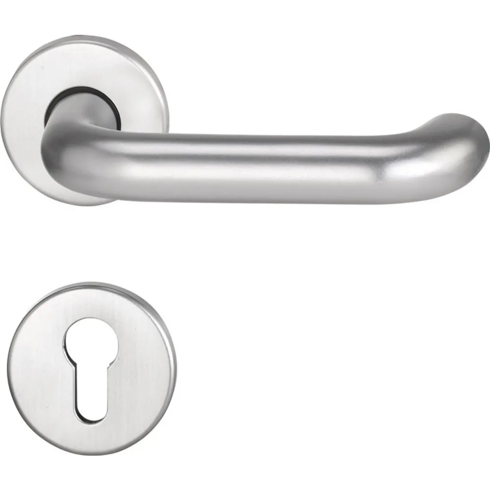 EDI Feuerschutzgarnitur Riva FS 103/103 AP, für Türstärke 38-58 mm PZ rund, Edelstahl F00 D/D, DIN links / rechts