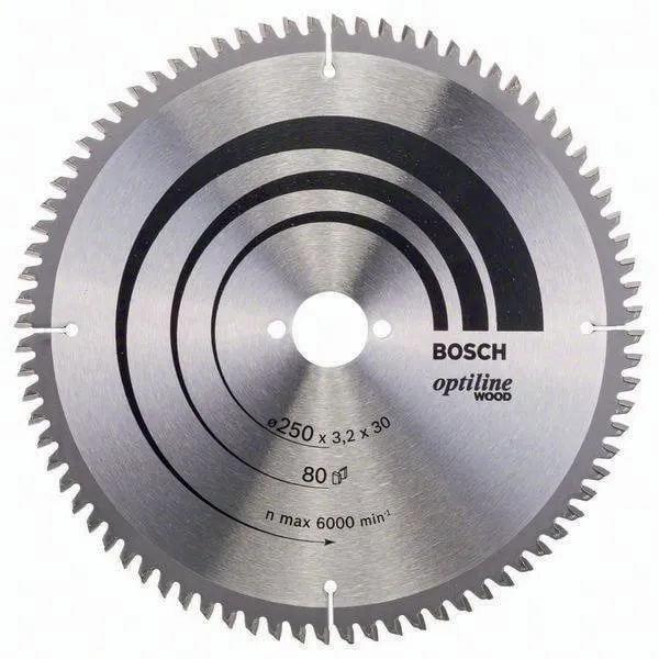 Kreissägeblatt PRO Wood AD 250mm Z.80 WZ/N Bohr.30mm Schnitt-B.3,2mm HM BOSCH