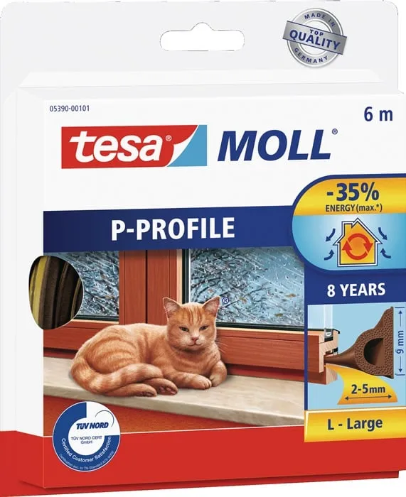 Fenster-/Türmoll tesamoll® 5390 B9mmxH5,5mmxL6m braun TESA VE: 10St.