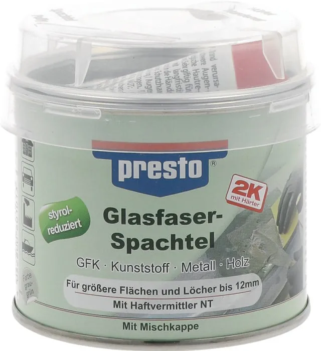 2K-Glasfaserspachtel grau-grün,Härter rot 250g Dose PRESTO VE: 6St.