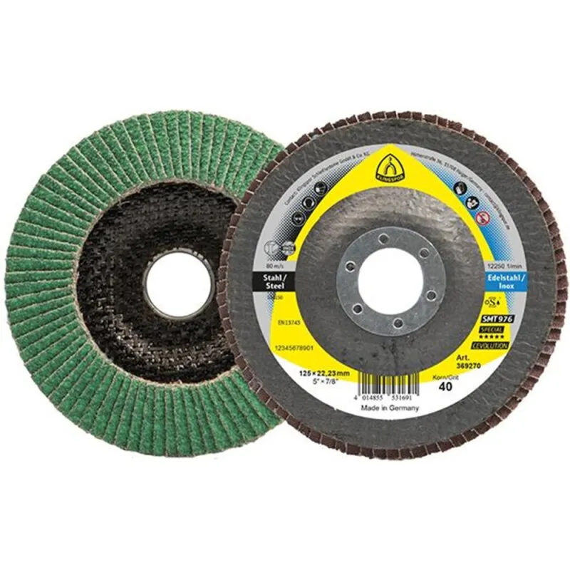 Fächerschleifscheibe SMT 976 Special 6° gewölbt 125 x 22,23 mm K 80