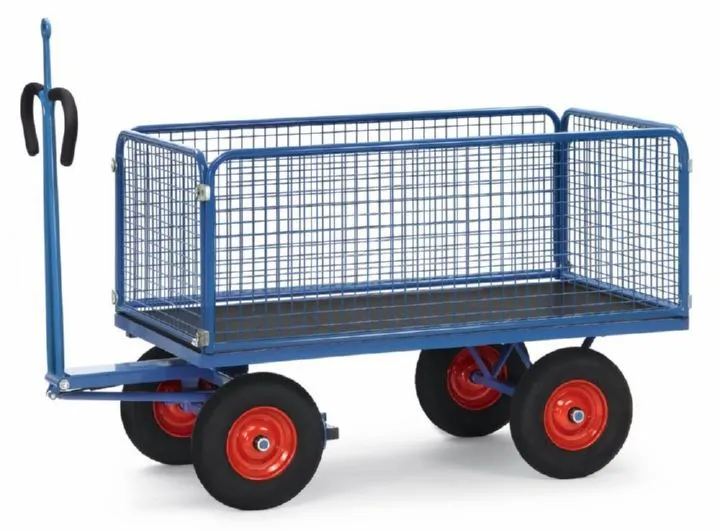 Fetra Handpritschenwagen 6436VZ mit Zugöse Gesamtlänge 2350 mm RAL 5007