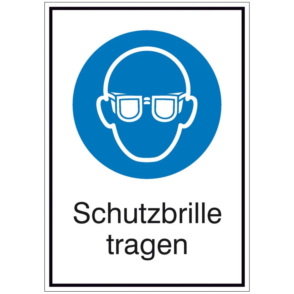 "Schutzbrille tragen", HxB 185 x 131 mm, Folie