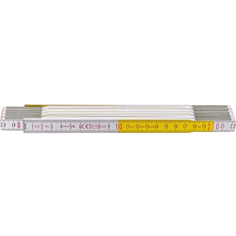 Gliedermaßstab Buche 2 m x 16 mm weiß-gelb Typ 617