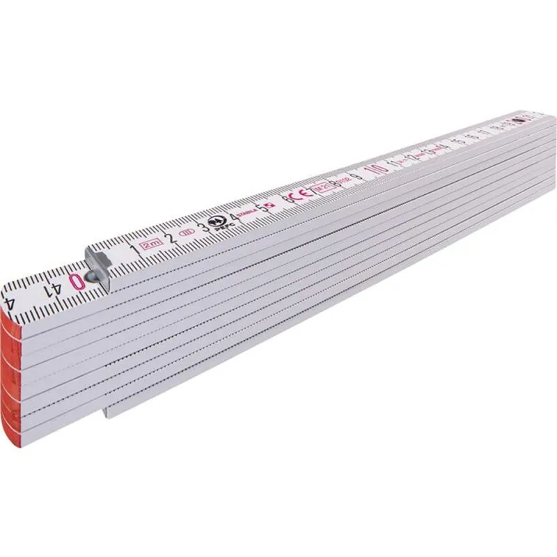 Gliedermaßstab Buche 2 m x 16 mm weiss Typ 1707