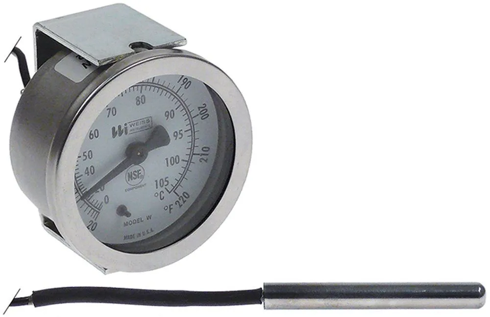 Fagor Thermometer Einbau 52mm Fühler 8x63mm Messbereich 20-105