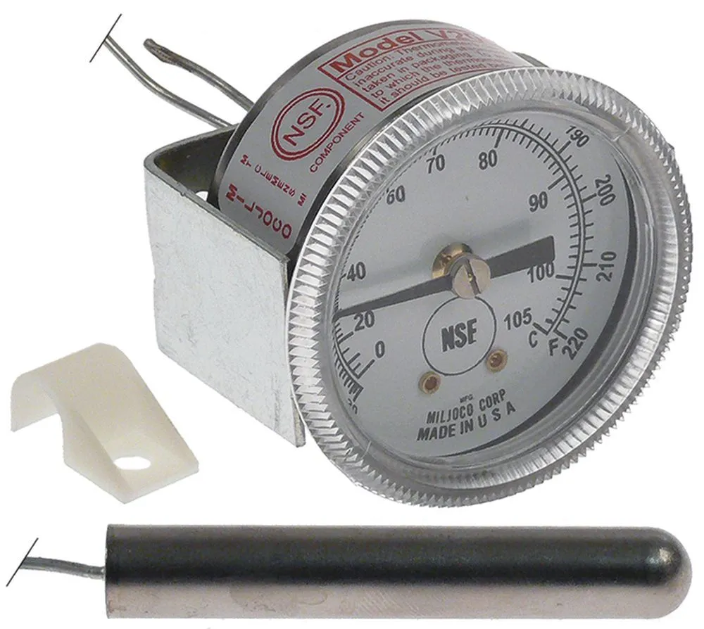 AltoShaam Thermometer mit Halterung Einbau 52mm Fühler 10,50x65mm