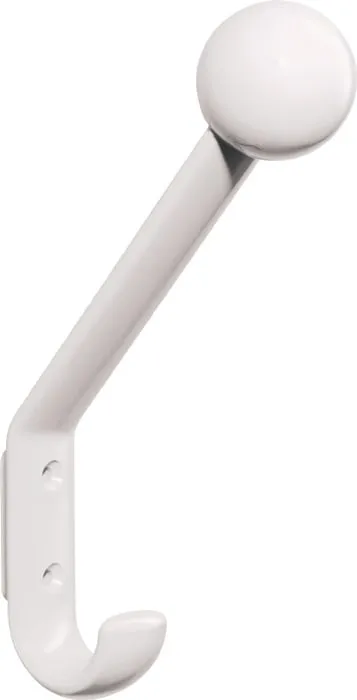 Garderobenhaken 477.90.080 einfach A.116mm PA 99 reinweiß H.172mm HEWI