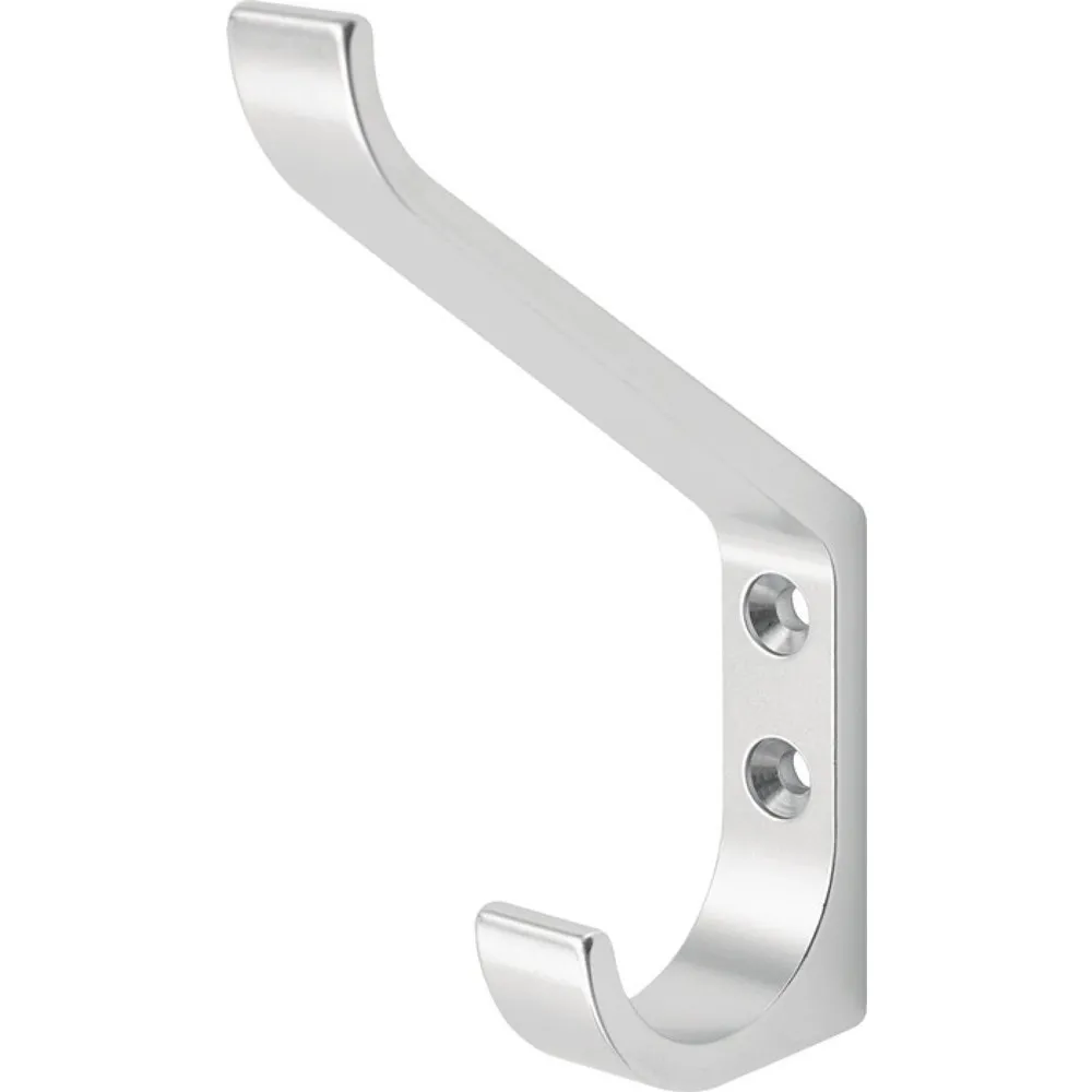 HERMETA Huthaken 0148, Aluminium silberfarbig eloxiert, einfach Ausladung 86,5 mm, Höhe 135 mm