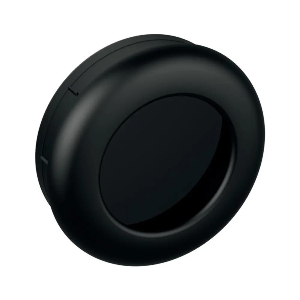 HEWI Schiebetürmuschel 538.60MLB, Türstärke ab 22 mm passend für Holztüren, Polyamid 90 tiefschwarz matt rund, Einlass-Ø 55 mm