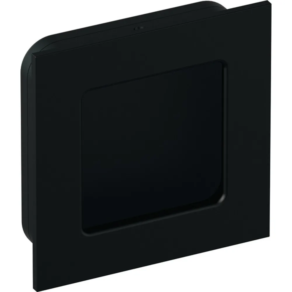 HEWI Schiebetürmuschel 544.60B, Türstärke ab 17 mm passend für Holztüren, Polyamid 90 tiefschwarz matt quadratisch, Länge 60 mm Breite 60 mm