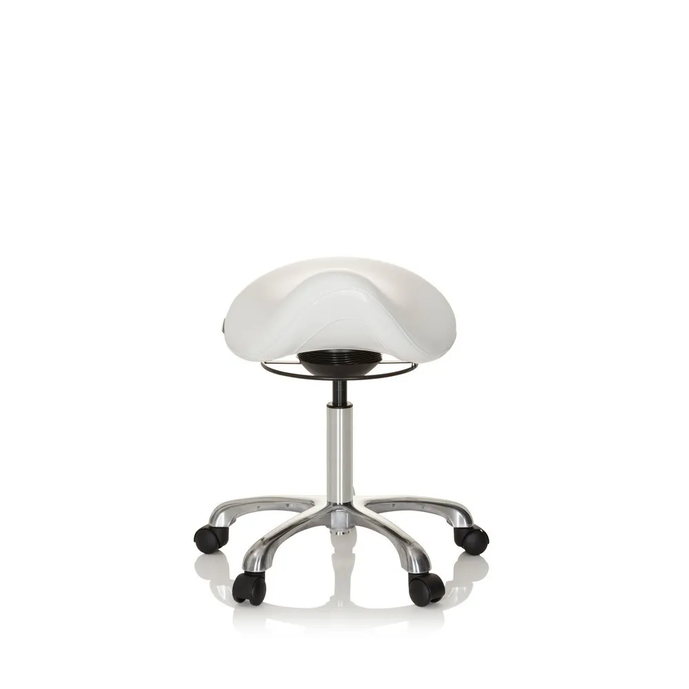 hjh OFFICE Sattelhocker / Sattelstuhl ORTHO SIT PU Kunstleder, weiß