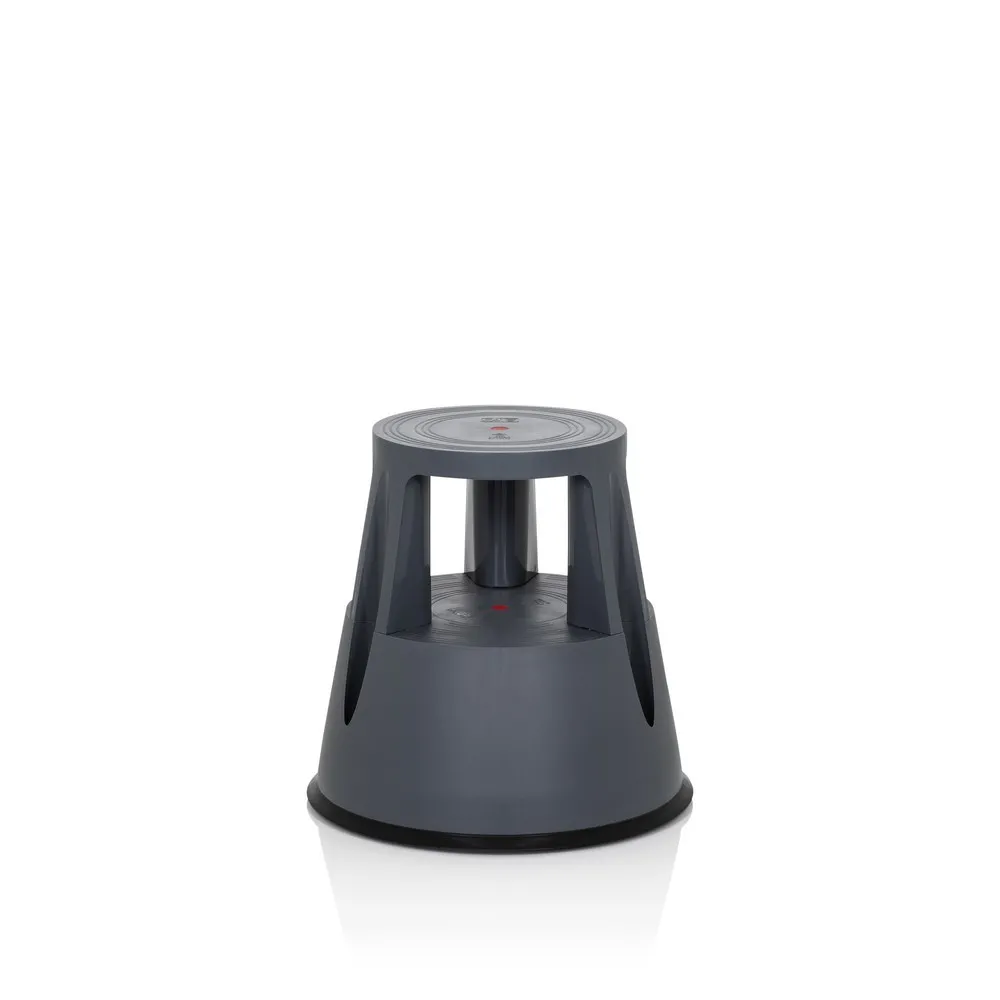 hjh OFFICE Tritthocker / Rollhocker TIO-M I Kunststoff, dunkelgrau