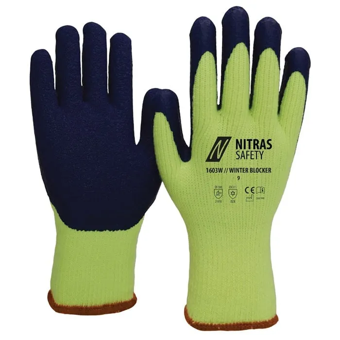 Kälteschutzhandschuhe Winter Blocker Gr.10 neongelb/blau EN 388,EN 511 PSA II