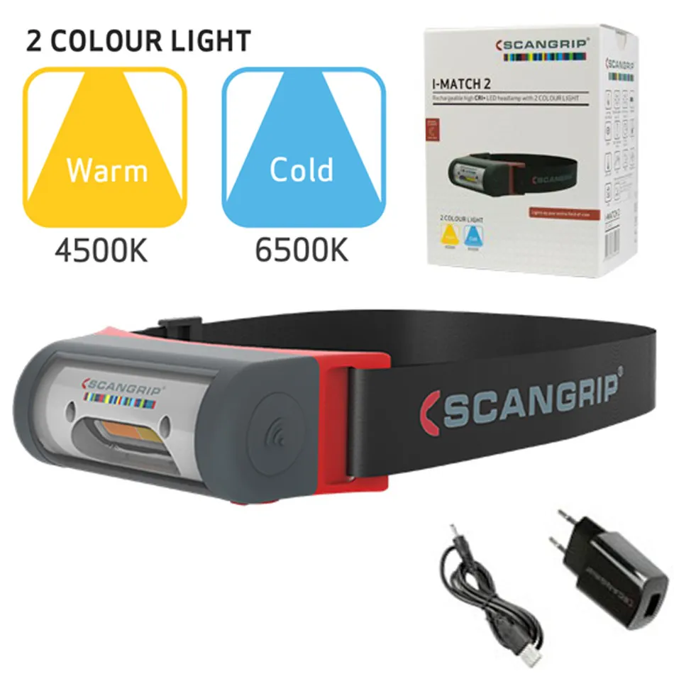 SCANGRIP I MATCH 2 COB Profi Sensor Kopflampe Stirnlampe Arbeitsleuchte 03.5446 jetzt 03.5656 I-MATCH 3
