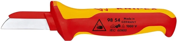 Kabelmesser L.190mm Klingen-L.50mm Klingenrücken m.Ku.-Überzug VDE68g Mehrkompgr