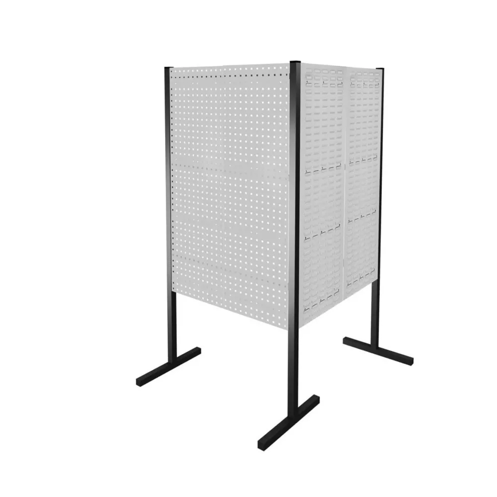 Kappes RasterPlan 2 Loch-/2 Schlitzplatten, Doppelfeld 90°, H 2.000 mm, lichtgrau