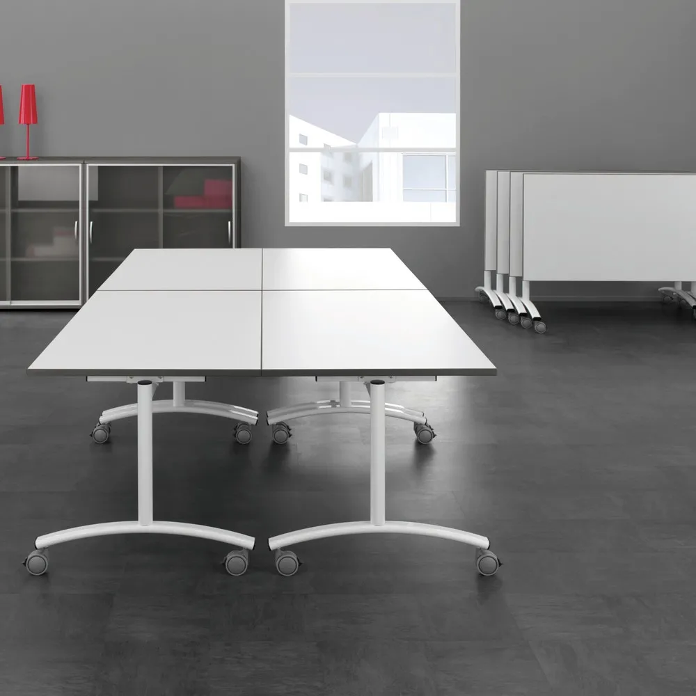 Geramöbel Klapptisch auf Rollen, BxT 1.600 x 800 mm, lichtgrau