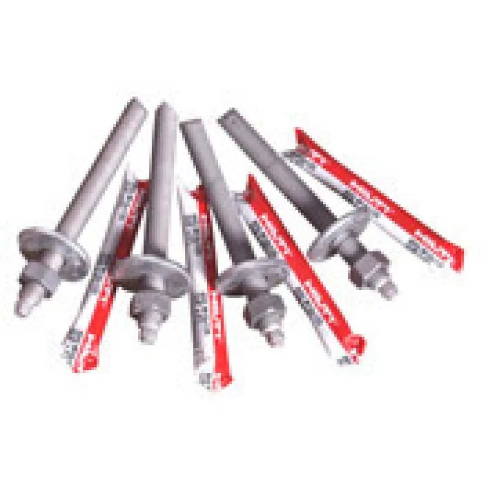 Klebeanker M 16 für Stahlpfosten, mit Fußplatte