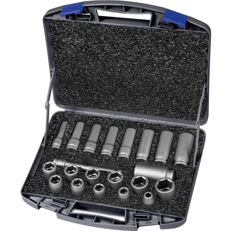 Kraft- Steckschlüssel-Satz 1/2" 21-teilig ASW