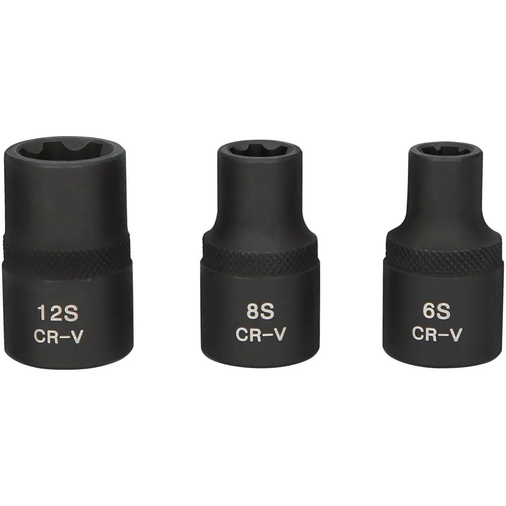 KS TOOLS 1/2" RIBE®-Kraft-Stecknuss-Satz, kurz, 3-tlg