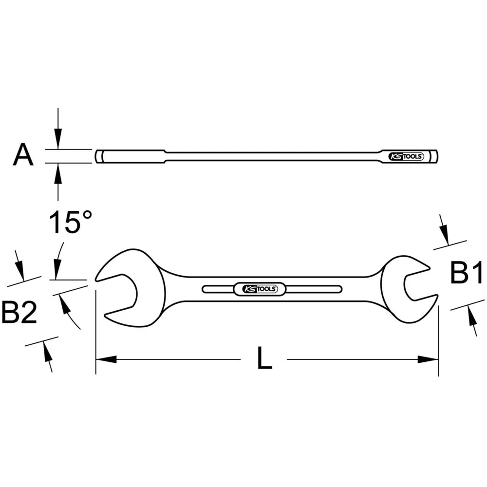 KS TOOLS TITANplus Doppel-Maulschlüssel, 6x7mm