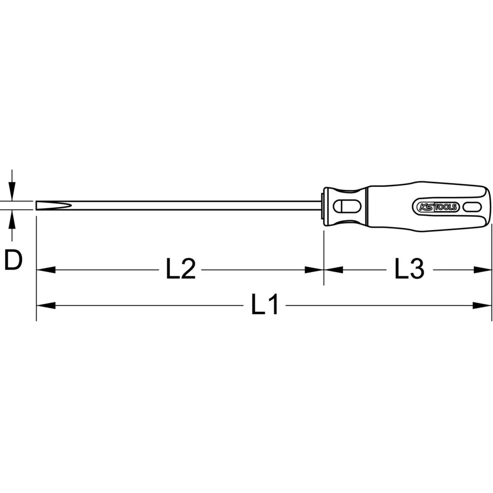 KS TOOLS TITANplus Schlitz-Schraubendreher, 2,4mm, 151mm