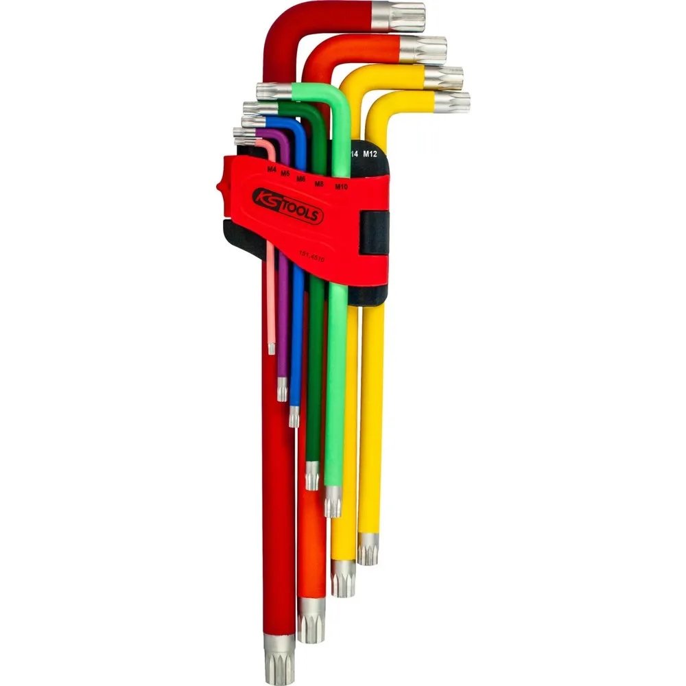 KS TOOLS Vielzahn (XZN®)-Winkelstiftschlüssel-Satz, XL, 9-tlg