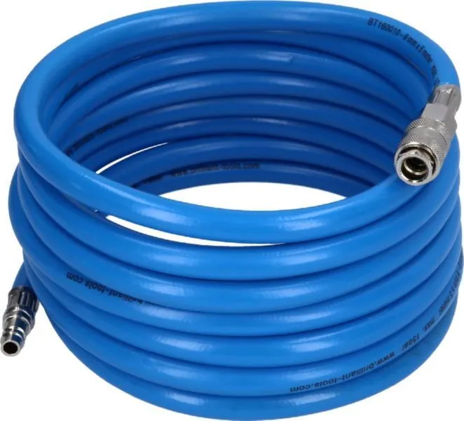 Brilliant Tools Druckluftschlauch 9 mm mit Schnellkupplungen 5 Meter lang (Inhalt: 5 Meter - 3.03 € / 1 Meter)