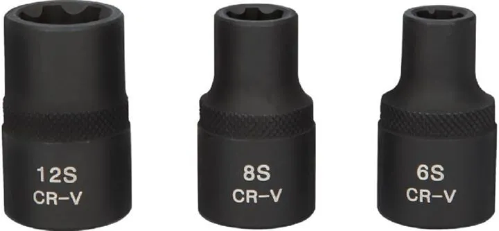 KS Tools 1/2 Zoll KFZ RIBE Kraft Stecknuss Sat kurz 3 teilig