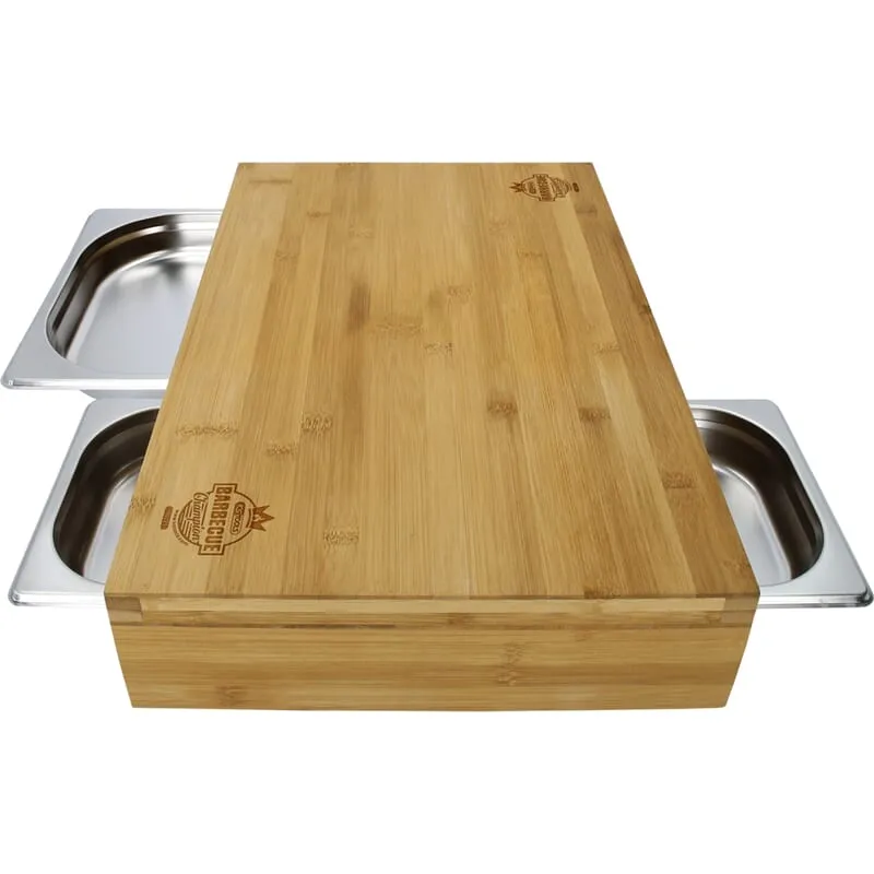 KS-Tools 100225 Schneidbrett + 3 Edelstahl-Schalen