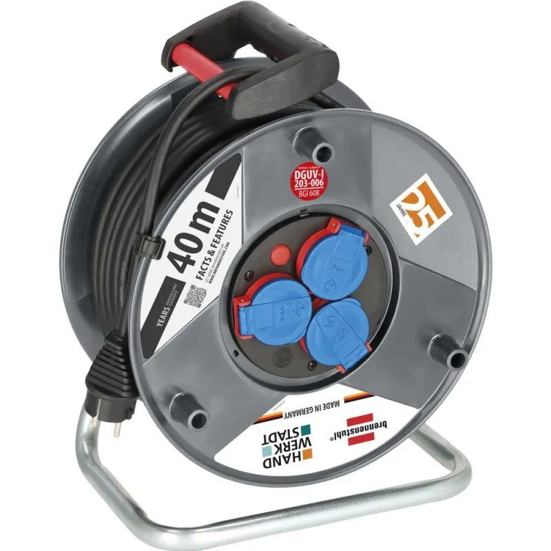 Kunststoff-Kabeltrommel „25 Jahre HANDWERKSTADT" H07RN-F 3G1,5 40 m 9123020122 Brennenstuhl