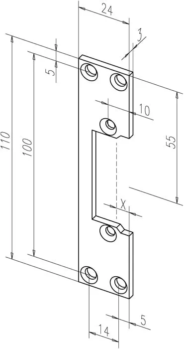 Flachschließbl.107 STA verz.ktg.B.24xL.110mm DIN L/R ASSA ABLOY