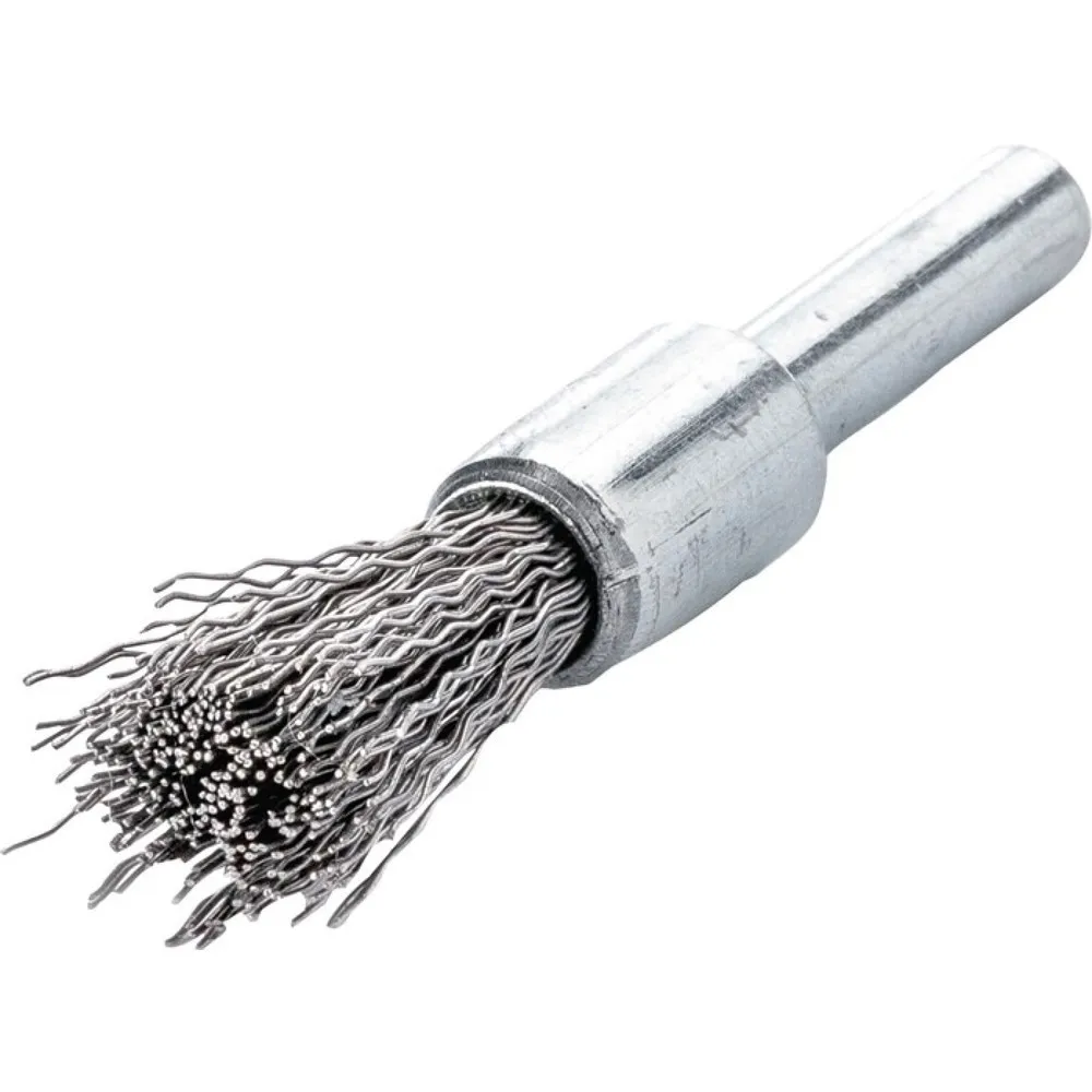 LESSMANN Pinselbürste, Durchmesser 12 mm Schaft 6 mm Drahtstärke 0,3 mm, Stahl