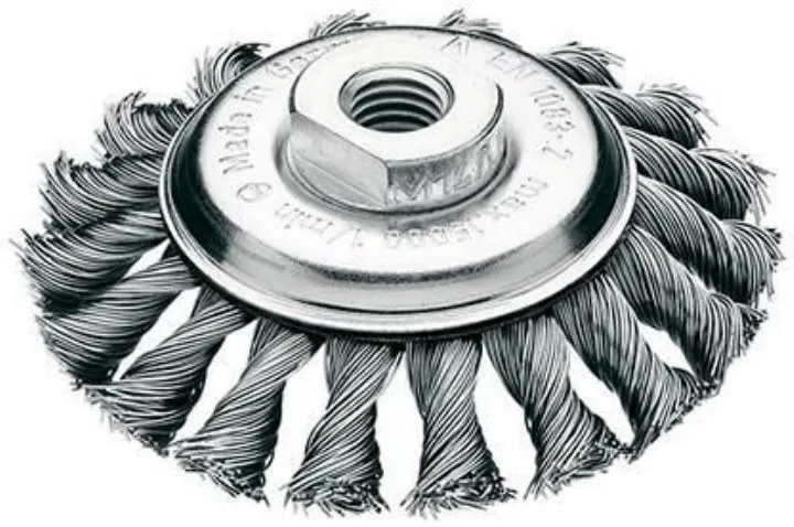 Lessmann Kegelbürste Stahldraht 115 x 12 mm gezopft 0,5 mm