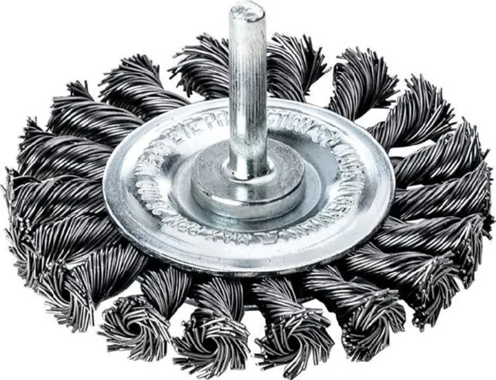 Lessmann Schaft Rundbürste Stahldraht gezopft 75 x 0,5 mm