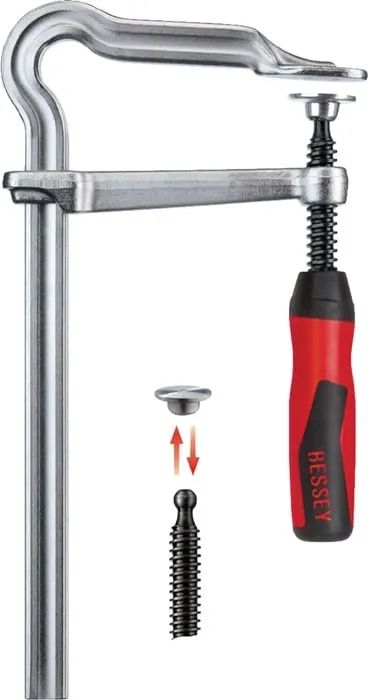 Ganzstahlschraubzwinge OMEGA Spann-W.600mm A.120mm 2-K-Griff BESSEY