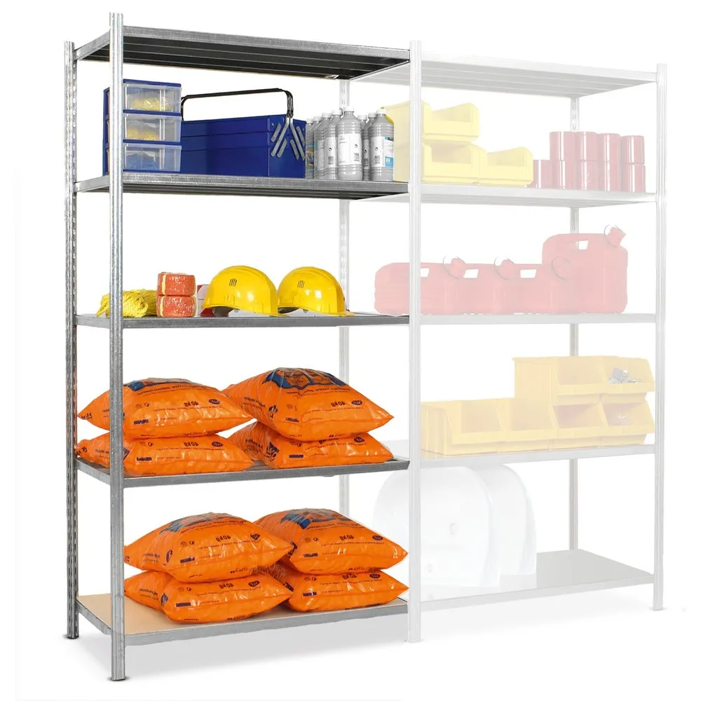 ManOrga Fachbodenregal, AF, mit Spanplatten, FL 221 kg, verzinkt, HxBxT 2.000 x 1.000 x 300 mm